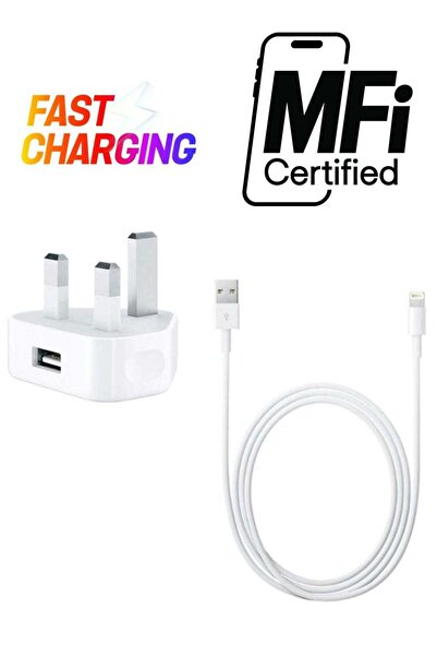 Generic USB Wall Charger With Lightning Data Sync Charging Cable White