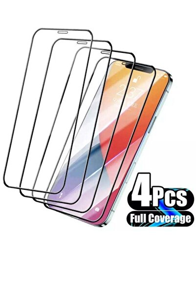 Generic 4 قطع واقي شاشة زجاجي مقوى 5D لهاتف iPhone 14