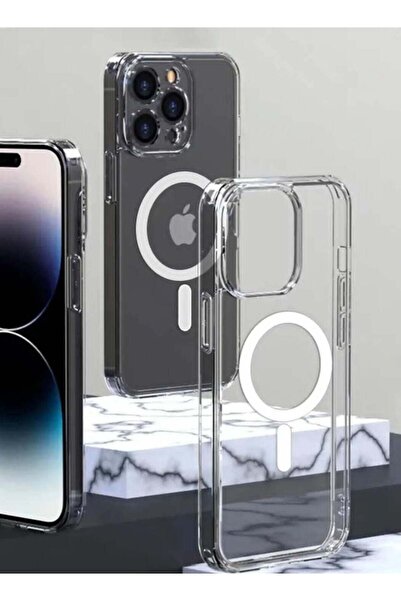 Generic جراب MacSafe الشفاف يدعم الشحن اللاسلكي لجهاز iPhone 15 Pro