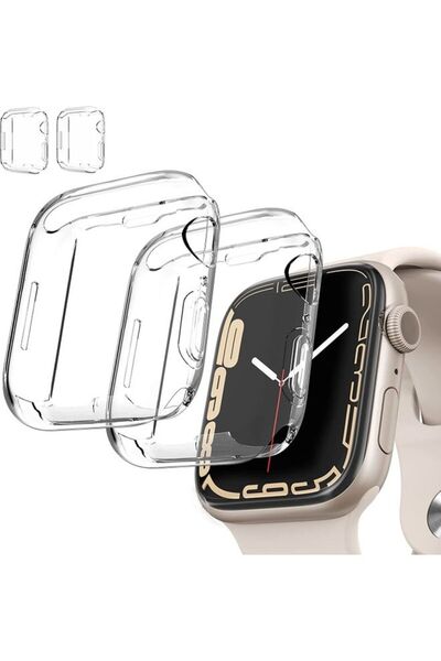 Generic 2-Piece Screen Protector Case Set For Apple Watch Series 7 Clear