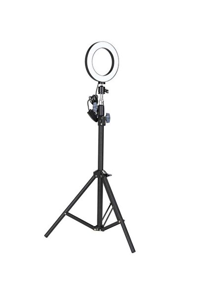 Generic حلقة إضاءة LED لتصوير السيلفي من سبائك الألومنيوم مع حامل ثلاثي القوا...