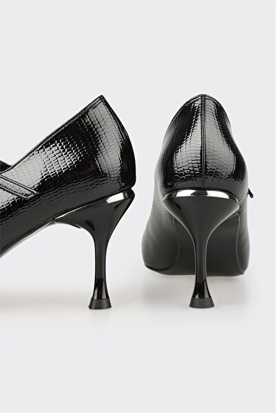 Elle Shoes Siyah Kadın Orta Topuk Ayakkabı