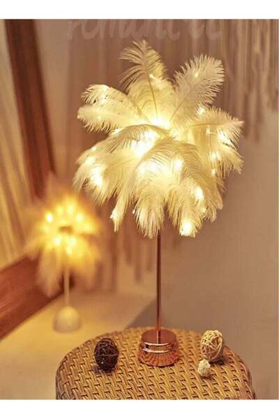 HAMER Ostrich Feather Table Lamp Home Decor Lamp
