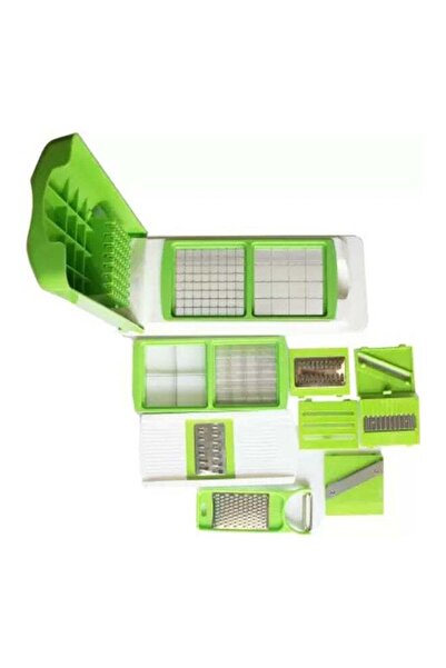 Generic طقم تقطيع ومبشرة مكون من 12 قطعة باللون الأخضر