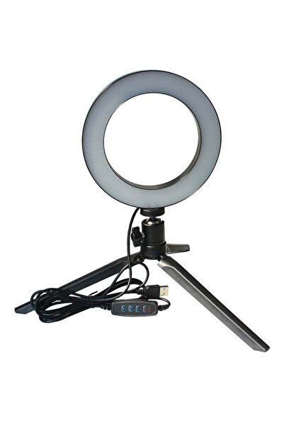 Generic مصباح كاميرا سيلفي LED بجهد 5 فولت تيار مستمر 7 وات مع حامل ثلاثي تلس...