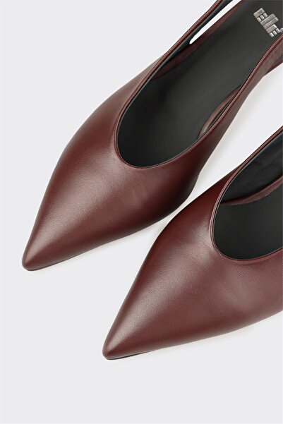 Elle Shoes Bordo Deri Kadın Ayakkabı