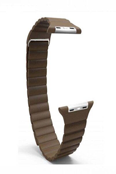 Generic Smart Watch 44Mm Leather Magnetic Lock Loop Band Strap For Smart Watch4 44Mm Brown