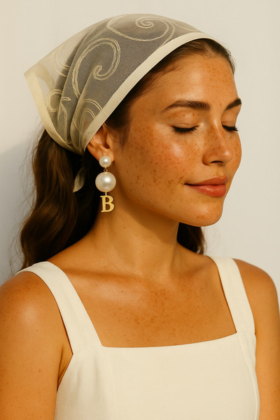 Handmade Betty Bands Bandana Lace Triangle Lace-Up Bandana Scarf Shawl