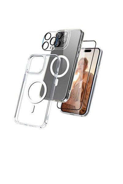 Generic Macsafe protection case with 5D glass screen adhesive and solid camer...