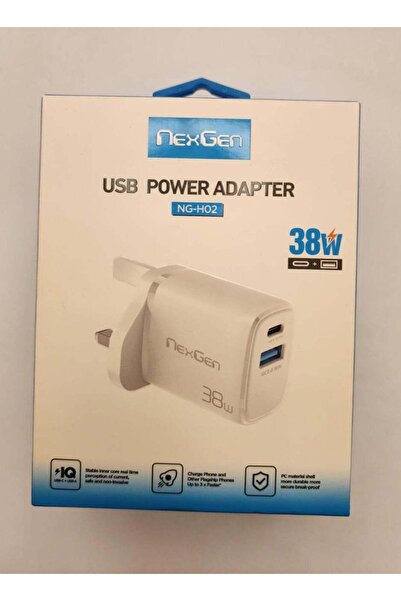 Generic شاحن منزلي بقوة 38 واط يدعم الشحن السريع بمخرجين