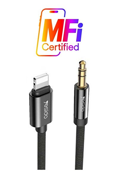 Yesido كابل صوت AUX من Lightning إلى مقبس 3.5 مم لجهاز iPhone باللون الأسود