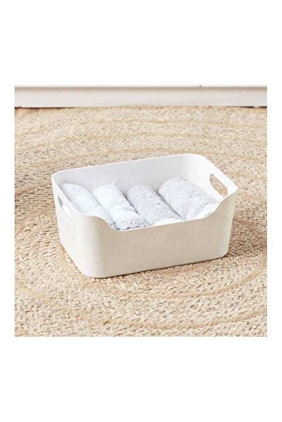 Home Center سلة تخزين منخفضة من بيلي، بيضاء، 10.4×16.8×24 سم