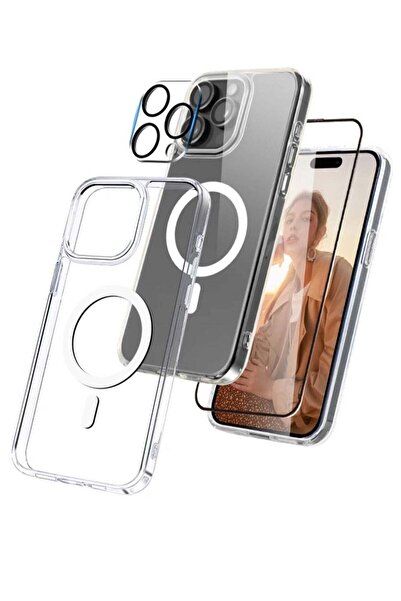 Generic Macsafe protection case with 5D glass screen adhesive and camera prot...