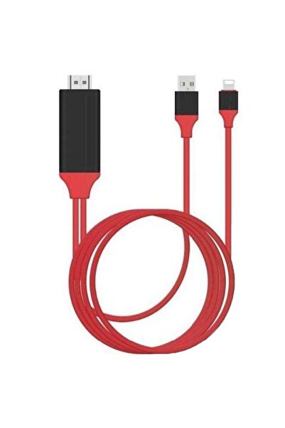 Generic كابل محول HDMI إلى Lightning باللون الأحمر