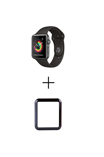 Generic Silicone Mesh Band With Screen Protector For Apple Watch 44mm Black