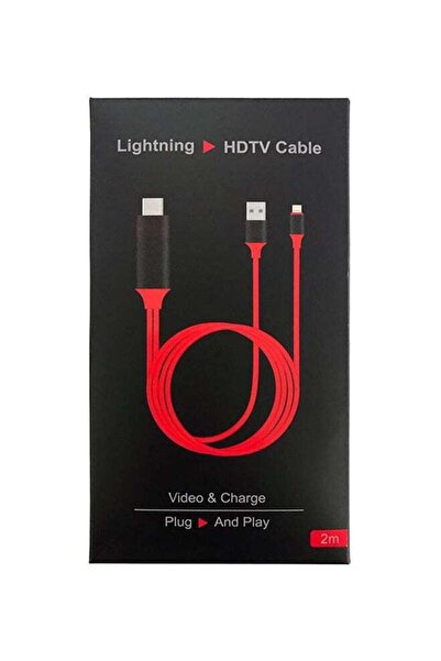 Generic كابل Lightning HDTV لأجهزة Apple iPhone 5/5s/6/6 Plus/7/7 Plus أحمر/أسود