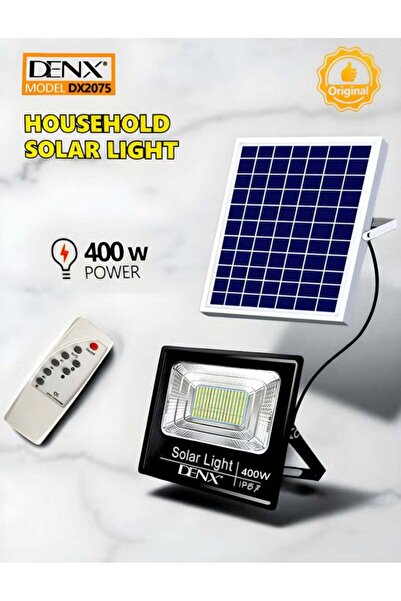 Denx Household Solar Light 400W – Waterproof Outdoor LED Flood Light with Remote Control, USB Char