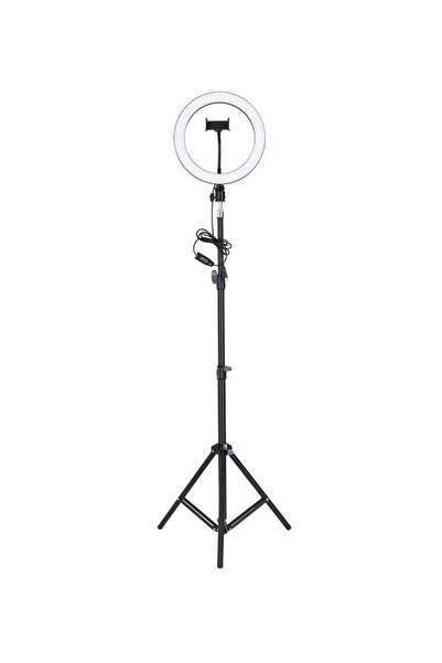 Generic حلقة إضاءة LED لتصوير السيلفي من سبائك الألومنيوم مع حامل ثلاثي القوا...