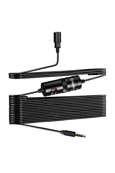 BOYA ميكروفون كاميرا لافالير أسود