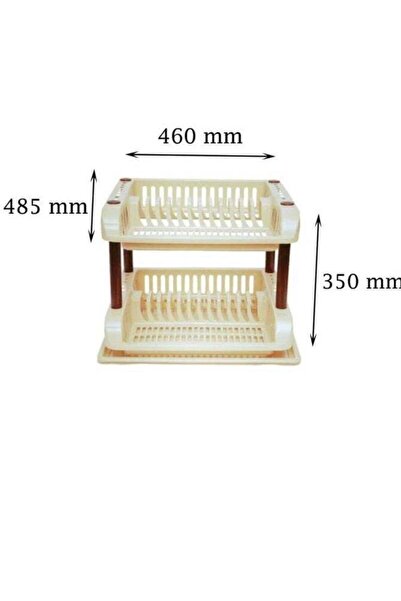 Generic رف تجفيف أطباق متعدد الوظائف مكون من طبقتين وصينية تصريف بلاستيكية وم...