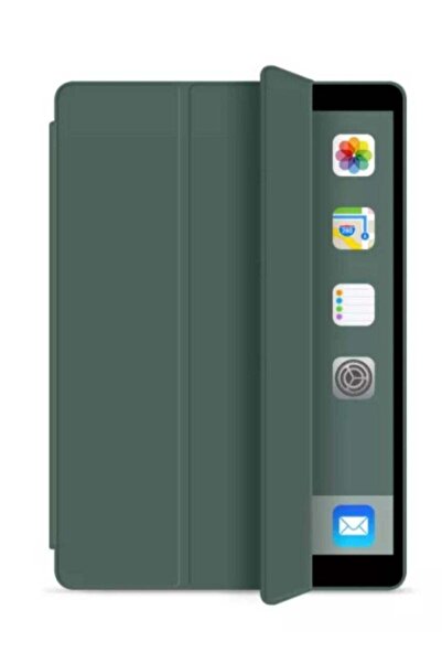 Generic حقيبة جلدية ذكية لون زيتوني (أخضر غامق) مع ميزة ذكية لجهاز iPad AIR 1/2 9.7 بوصة