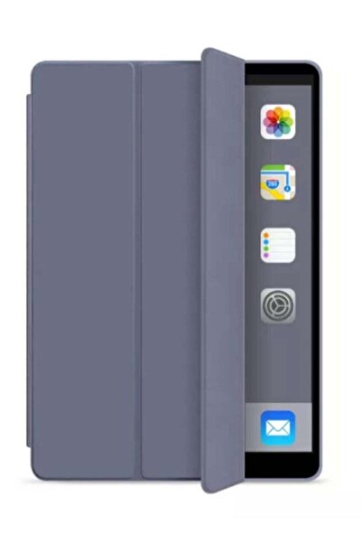 Generic حقيبة جلدية ذكية باللون الرمادي مع ميزة ذكية لجهاز iPad AIR 5/6 9.7 بوصة