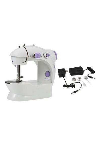 Generic Mini Multifunction Portable Sewing Machine White/Purple