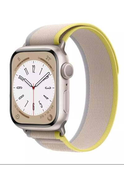 Generic The new Apple band modern shape beige color with yellow size 44