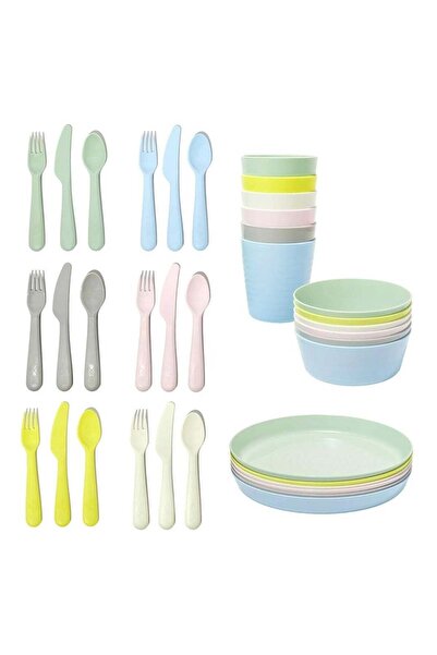 Generic مجموعة أدوات مائدة للأطفال متعددة الألوان / مجموعة من 36 قطعة