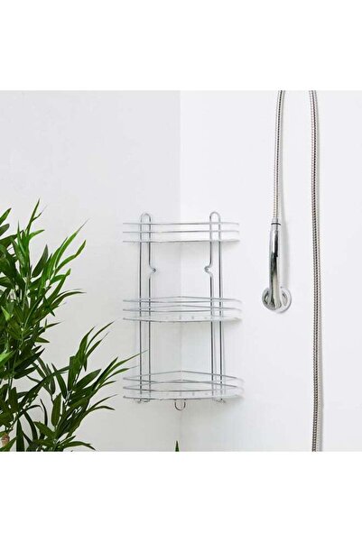 Home Box 3-Tier Anna Shower Caddy Silver 24x52cm