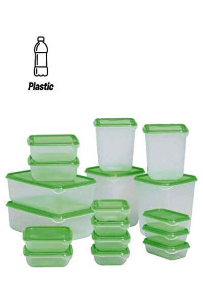 Generic 17-Piece Food Storage Container Green/Clear