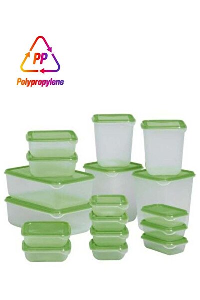 Generic 17-Piece Food Container Set Clear/Green