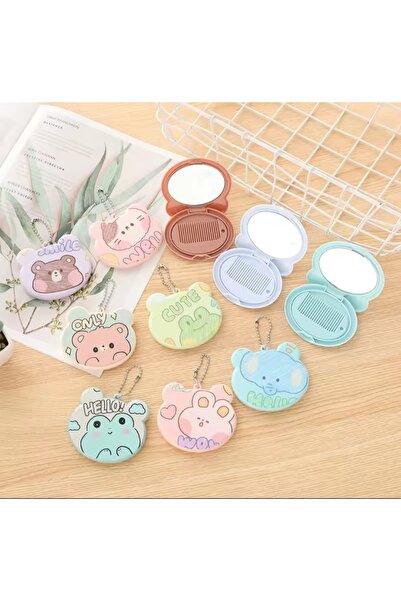 MutluBiDünya Katlanır Ayna Tarak Seti Ayna Taraklı Anahtarlık