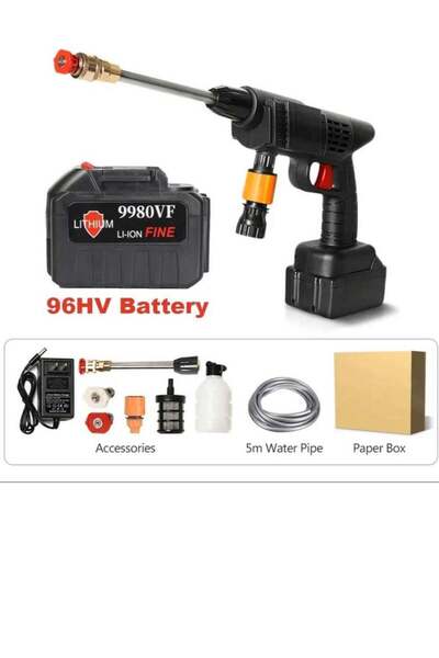 Generic مغسلة سيارات متنقلة بقوة بطارية تدوم 3 ساعات مع بطارية إضافية