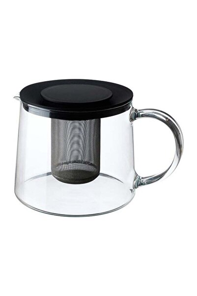 Generic Heat Resistant Glass Teapot Clear/Black 1.5Liters