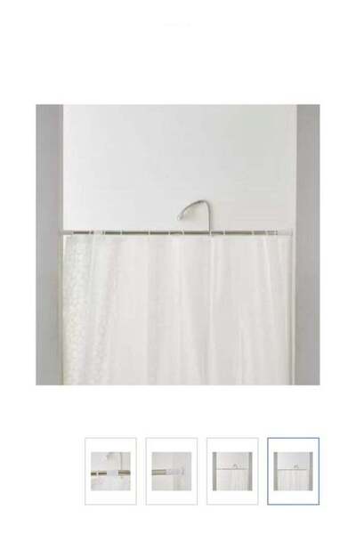 Generic قضيب ستارة حمام ودش قابل للتمديد من الفولاذ المقاوم للصدأ، مقاس 104-190 سم