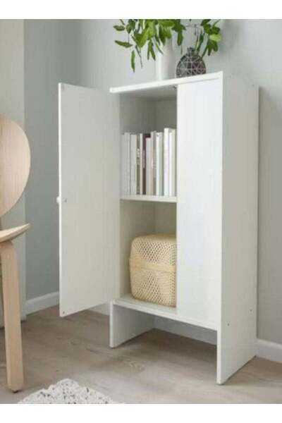 Generic خزانة ملابس ذات بابين باللون الأبيض