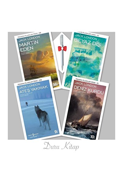 TÜRKİYE İŞ BANKASI KÜLTÜR YAYINLARI Martin Eden - Beyaz Diş - Ateş Yakmak - D...