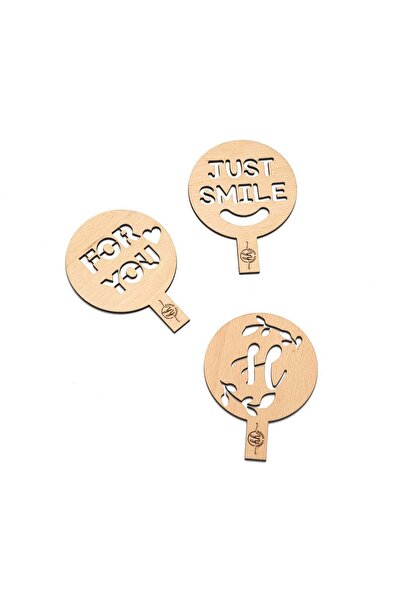 OEM Set din 3 Sabloane Palete, Forme pentru Decorat Cafeaua din lemn HH977 di...