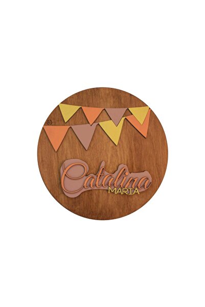 OEM Decor Personalizabil, HandyHands, cu Nume din lemn Birthday Theme 36 cm