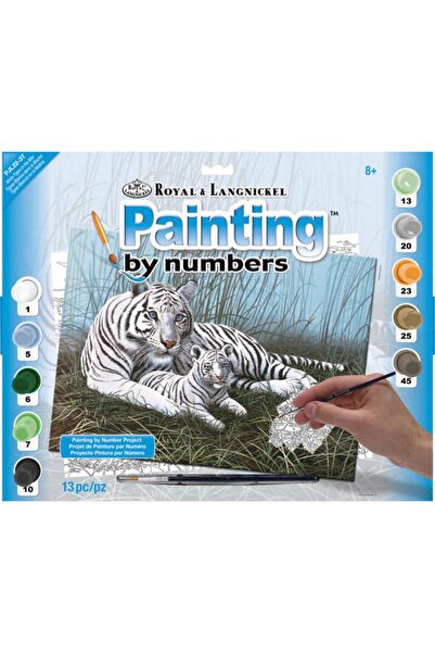 Royal&Langnickel النمور البيضاء في الضباب - الطلاء حسب الرقم