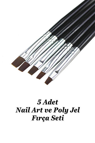Easy Beauty 5 Adet Protez TIrnak Jel Fırçası Nail Art Fırça Seti Builder Jel ...