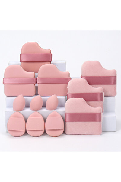 Choice4 مجموعة إسفنجات مكياج متعددة الأغراض، لون بني غامق، مكونة من 12 قطعة، مصنوعة من 3 إسفنجات بودرة سائبة، و3 وسائد هوائية صغيرة