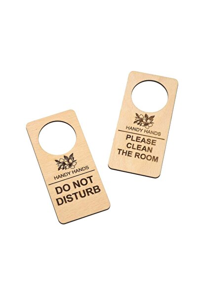 OEM Set 2 Semne pentru Usa, din lemn HH973 Personalizat "Do Not Disturb", "Cl...