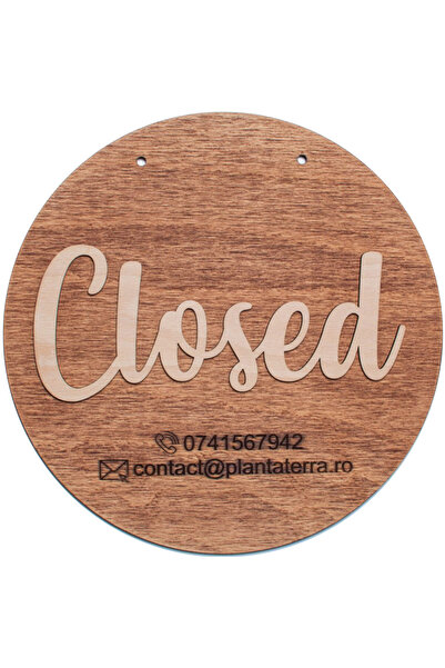 OEM Semn de Usa cu Doua Fete din lemn HH1597 Personalizat Deschis Inchis 25 cm