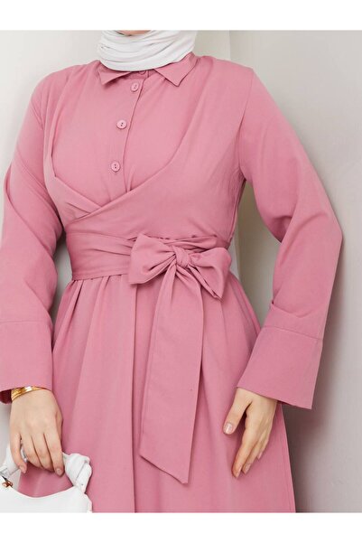 Giza Giyim Γυναικείο φόρεμα χιτζάμπ με κουμπιά με σταθερή ζώνη με κουμπιά