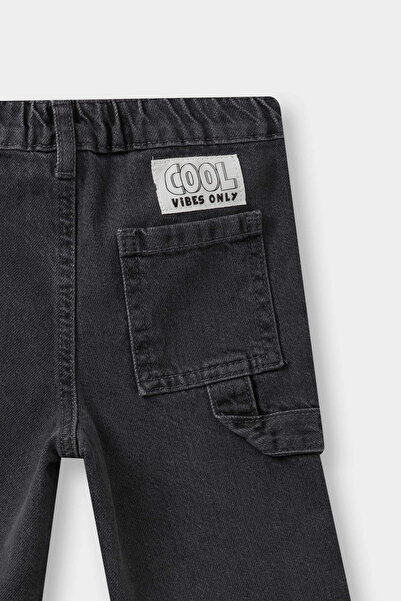 DeFacto F5364 Gray Baby Boy Elastic Waist Jeans