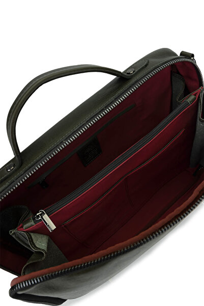 Bruno Rossi Bag Men's Genuine Leather Green Briefcase