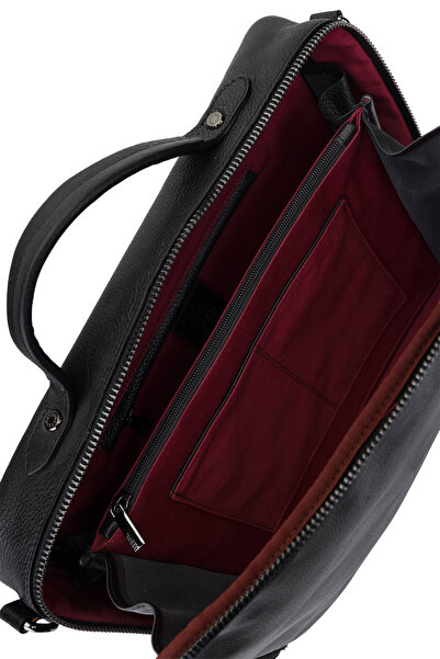 Bruno Rossi Bag Men's Genuine Leather Black Briefcase