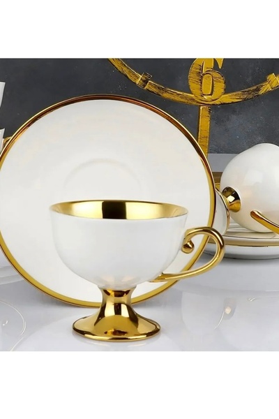 Masal Home 2-Pack White&Gold Coffee Cup